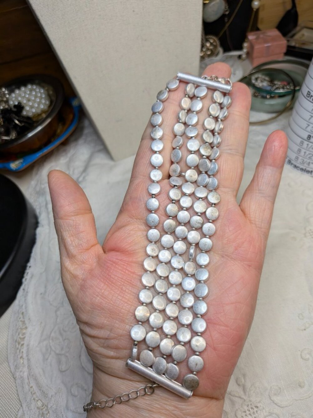 Unmarked Milla Circle Silver Layer Bracelet by Bancroft